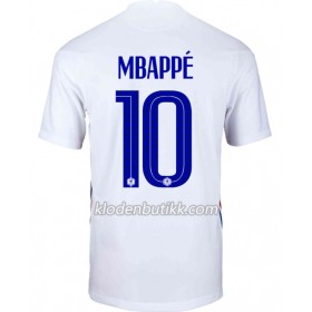 Frankrike Kylian Mbappé 10 Borte Fotballdrakt Euro 2020 Kortermet